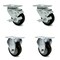 Service Caster 3.5 Inch Black Polyurethane Swivel Top Plate Caster Set with 2 Brake 2 Rigid SCC SCC-20S3514-PPUB-BLK-TLB-TP3-2-R-2 - alternate 4